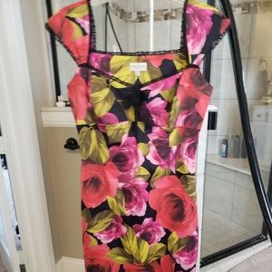 Karen Millen Floral Wiggle Dress Midi Off Shoulder